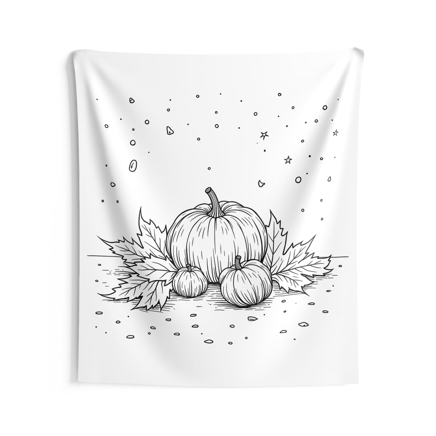 Indoor Wall Tapestries Coloring Kit with 10 Fabric Markers - Pumpkins