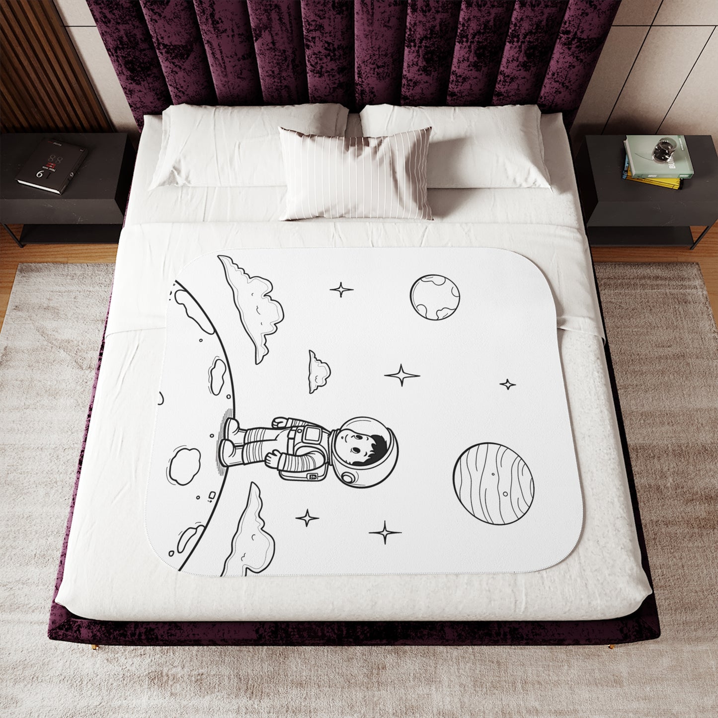 Blanket Coloring Kit with 10 Fabric Markers - Space Explorer