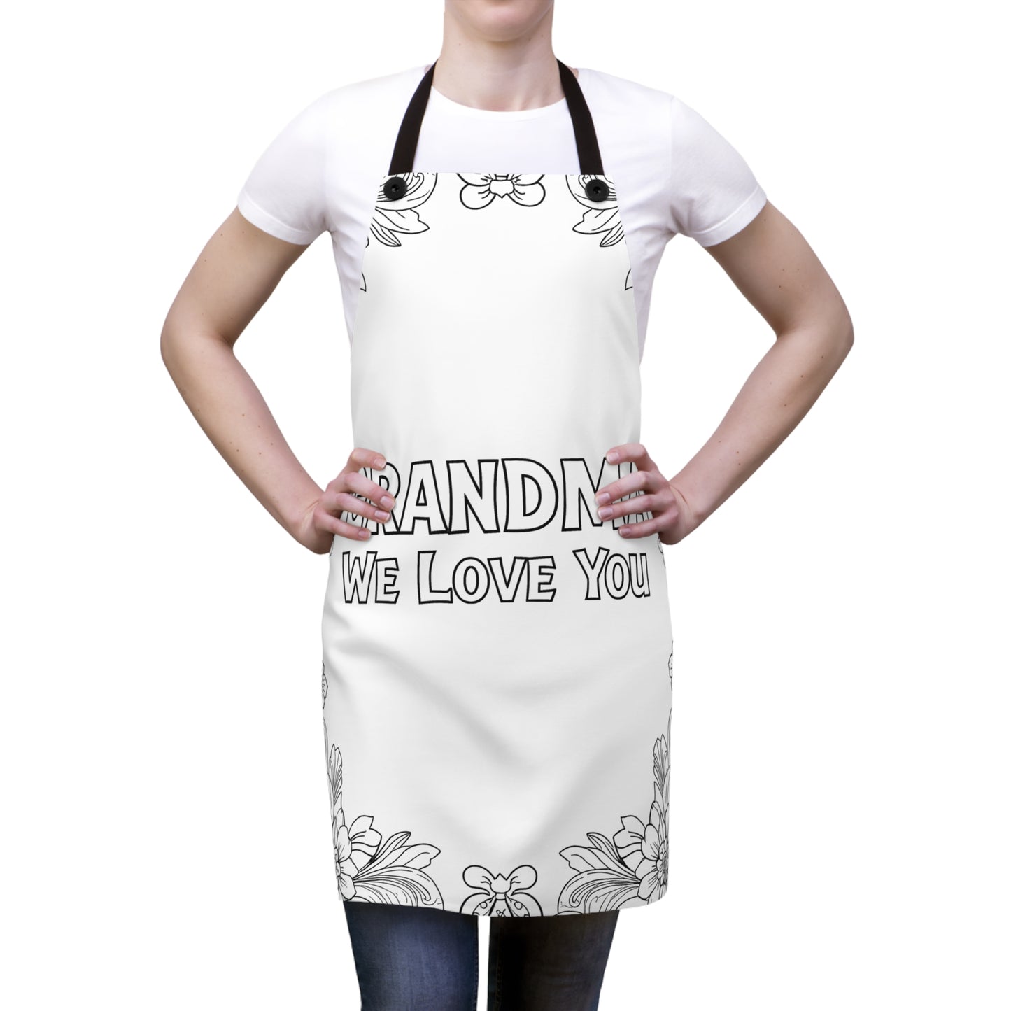 Apron Coloring Kit with 10 Fabric Markers - Grandma Love