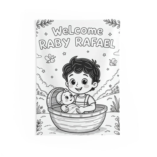 Custom Indoor Wall Tapestry Coloring Kit with 10 Fabric Markers