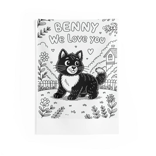 Custom Indoor Wall Tapestry Colorful Design with Fabric Markers