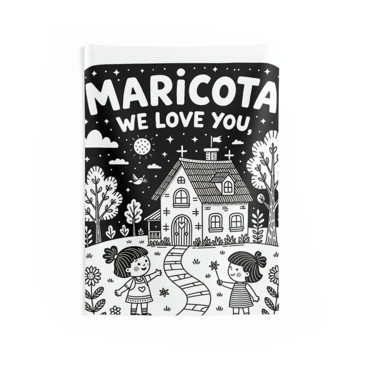 Custom Indoor Wall Tapestry Colorful Design with Fabric Markers