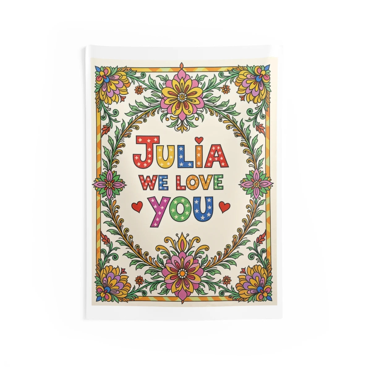 Custom Indoor Wall Tapestry Colorful Design with Fabric Markers