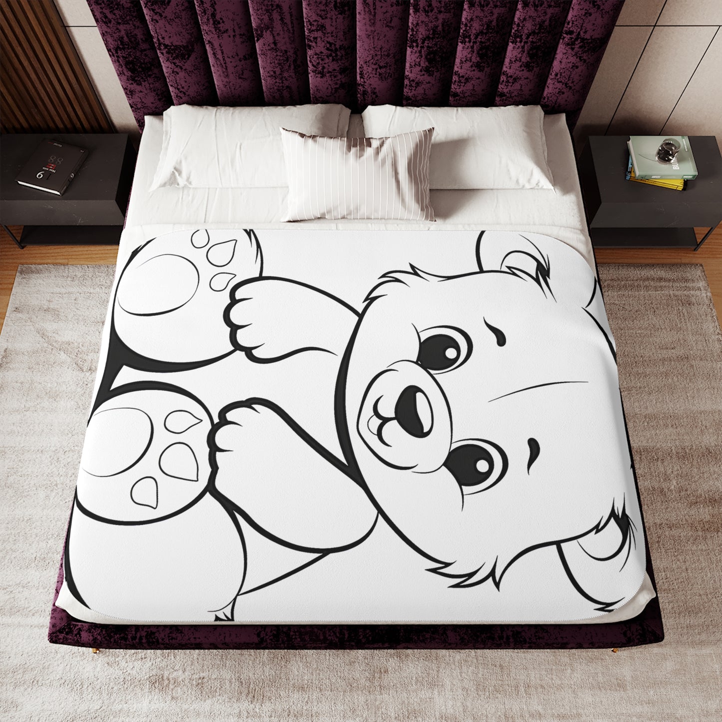 Blanket Coloring Kit with 10 Fabric Markers - Cute Bear