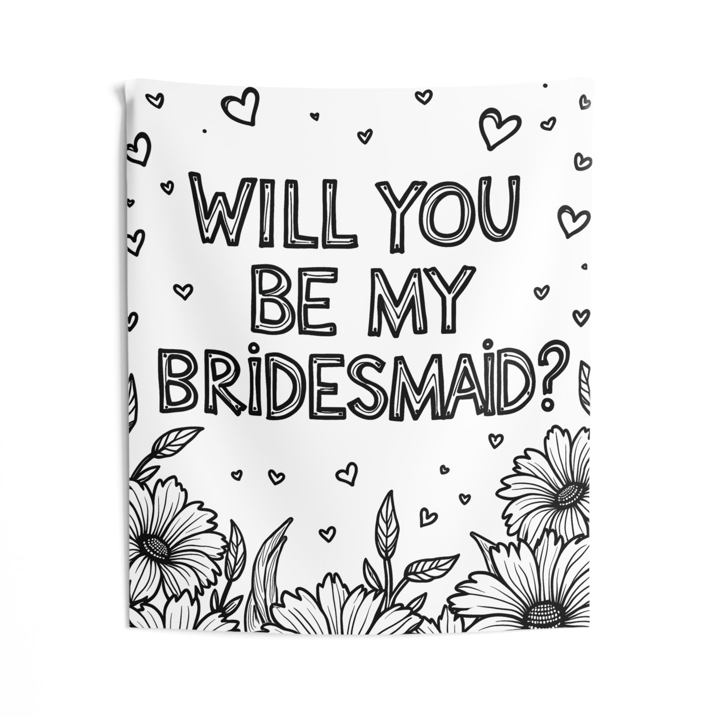 Indoor Wall Tapestries Coloring Kit with 10 Fabric Markers - Bridesmaid Proposal