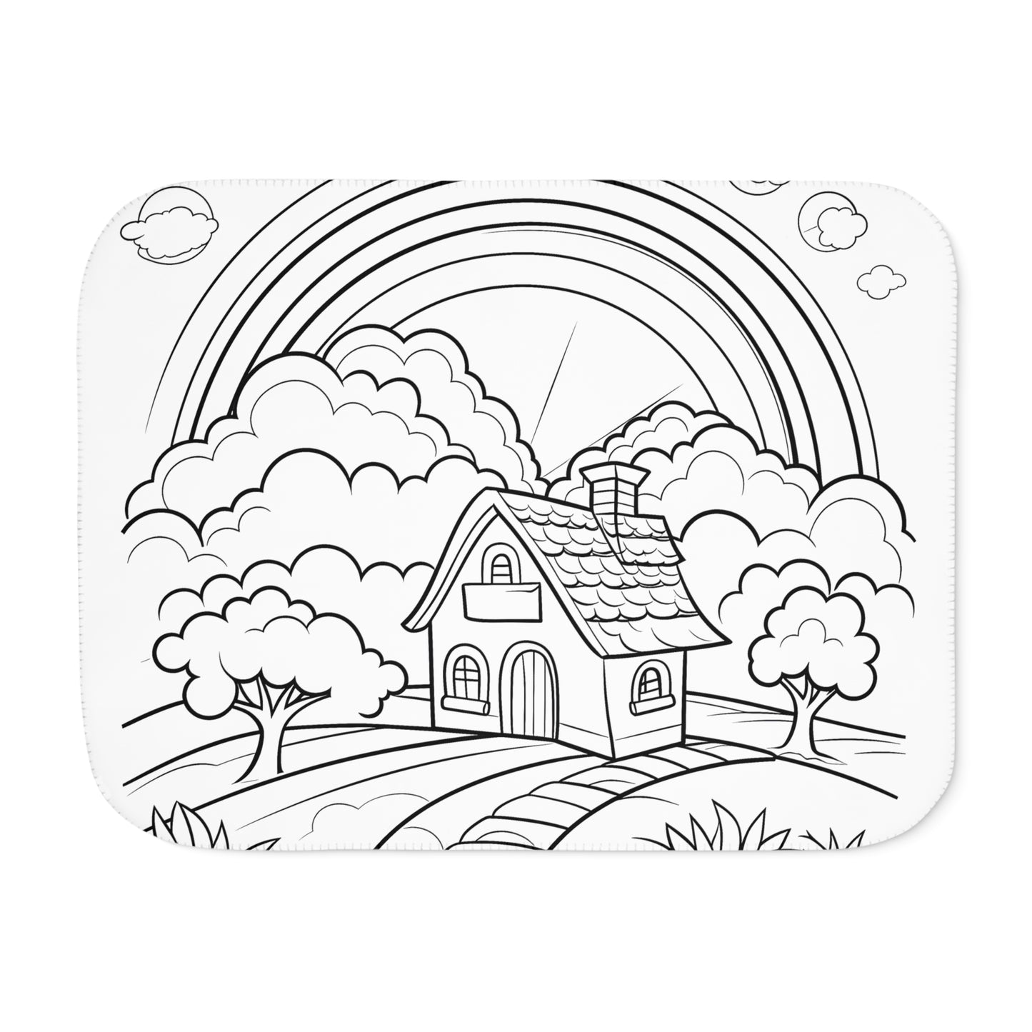 Blanket Coloring Kit with 10 Fabric Markers - Rainbow and House