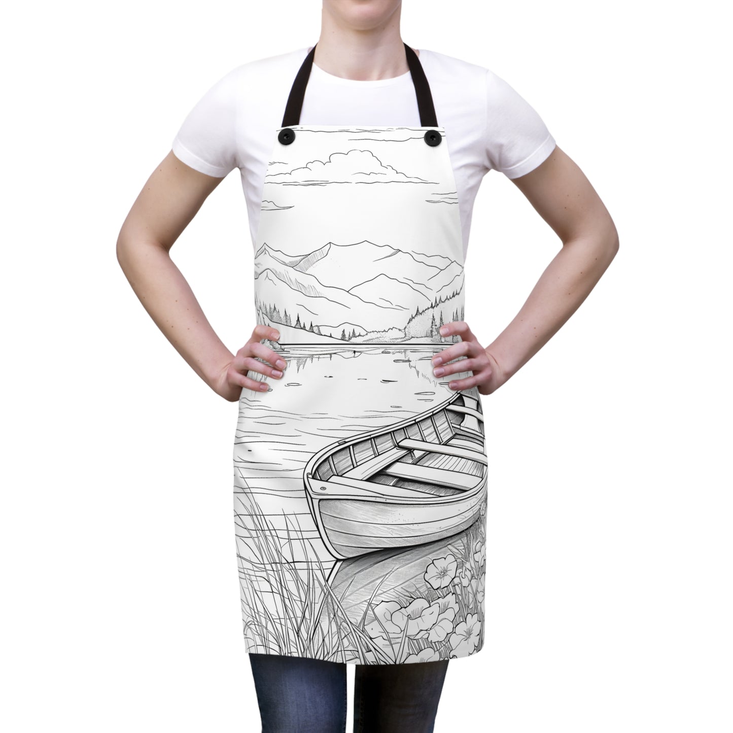 Apron Coloring Kit with 10 Fabric Markers - Mountain Lake