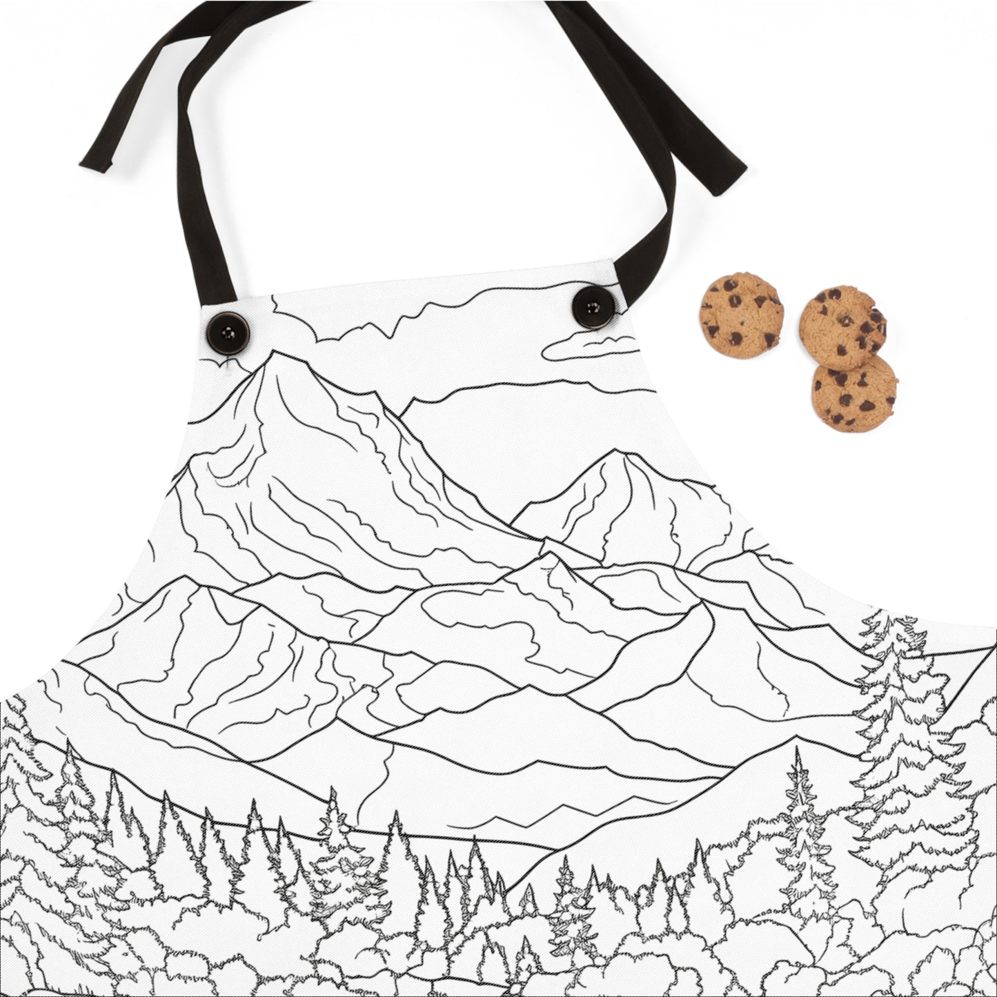 Apron Coloring Kit with 10 Fabric Markers - Mountain Landscape