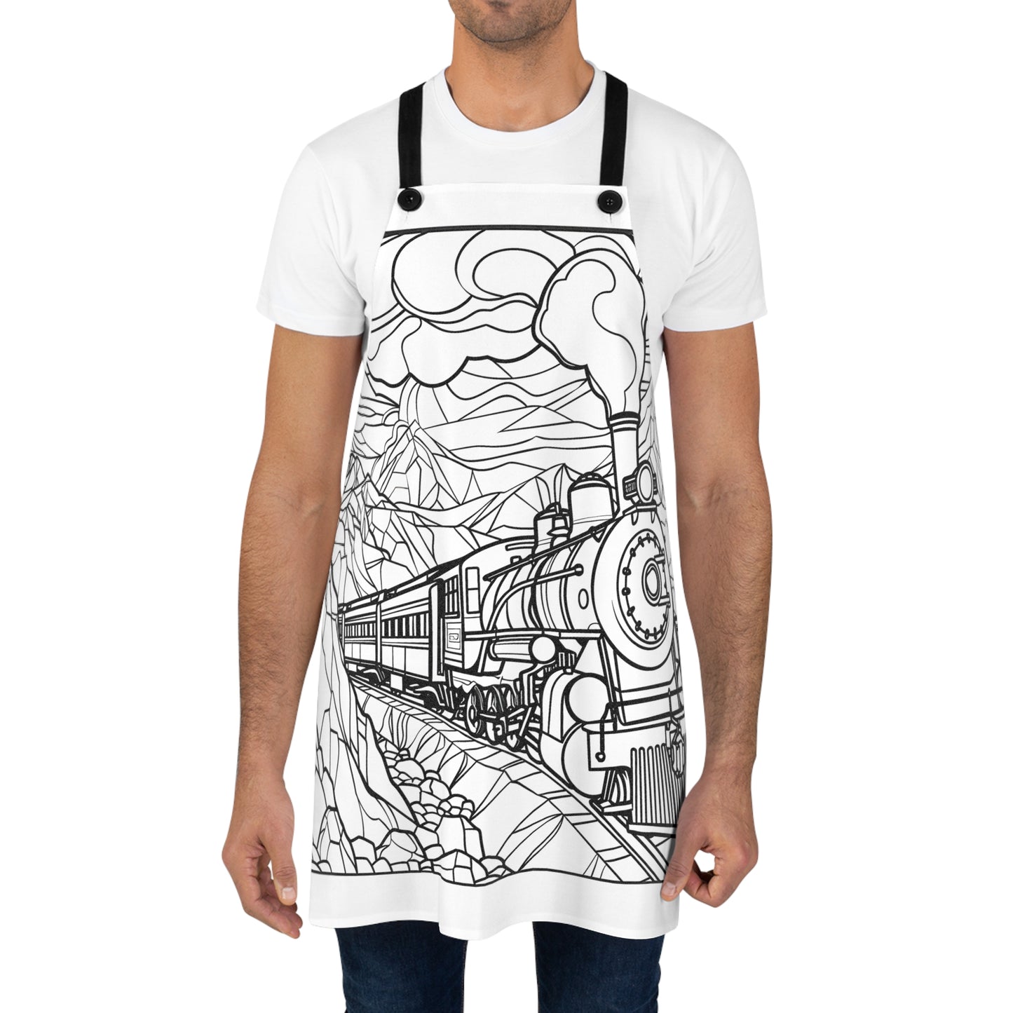 Apron Coloring Kit with 10 Fabric Markers - Steam Train