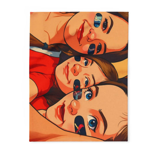 Custom Fleece Blanket with Your Design Ghibli-Style