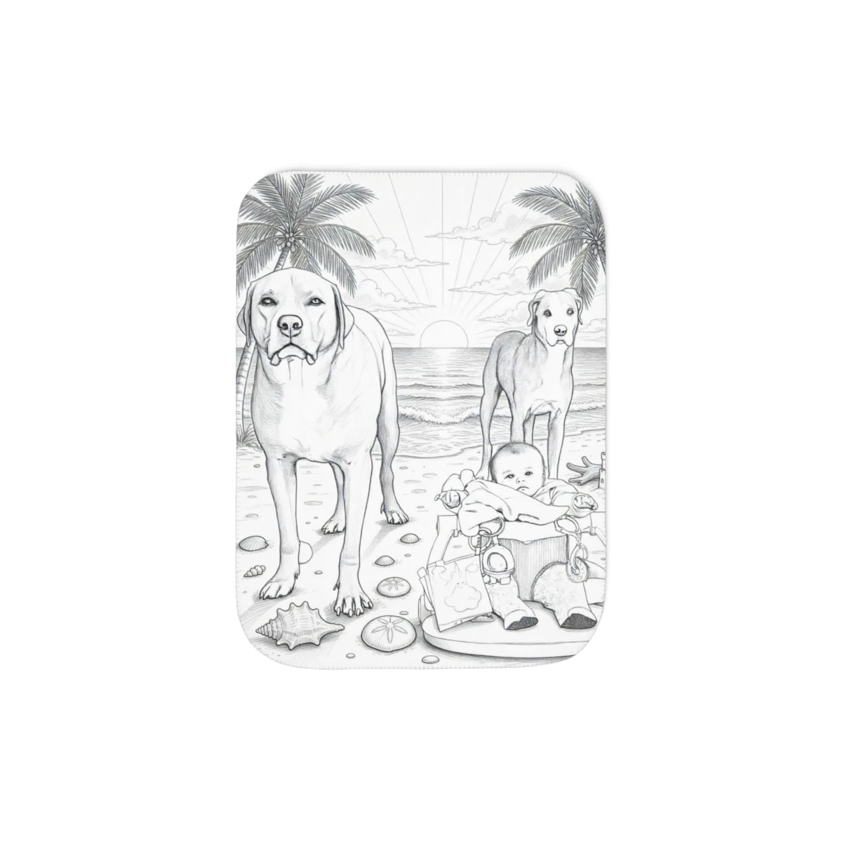 Custom Sherpa Blanket with Your Design Coloring Page Kit with 10 Fabric Markers