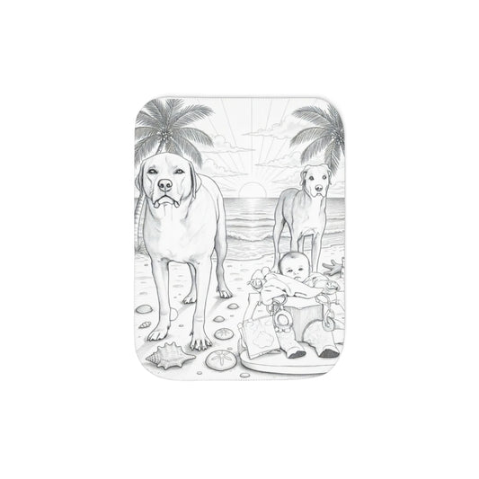 Custom Sherpa Blanket with Your Design Coloring Page Kit with 10 Fabric Markers