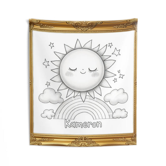 Custom Indoor Wall Tapestry with Your Design Coloring Page Kit with 10 Fabric Markers