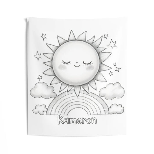 Custom Indoor Wall Tapestry with Your Design Coloring Page Kit with 10 Fabric Markers