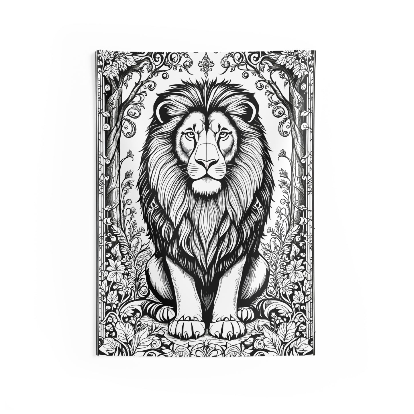 Indoor Wall Tapestries Coloring Kit with 10 Fabric Markers - Regal Lion
