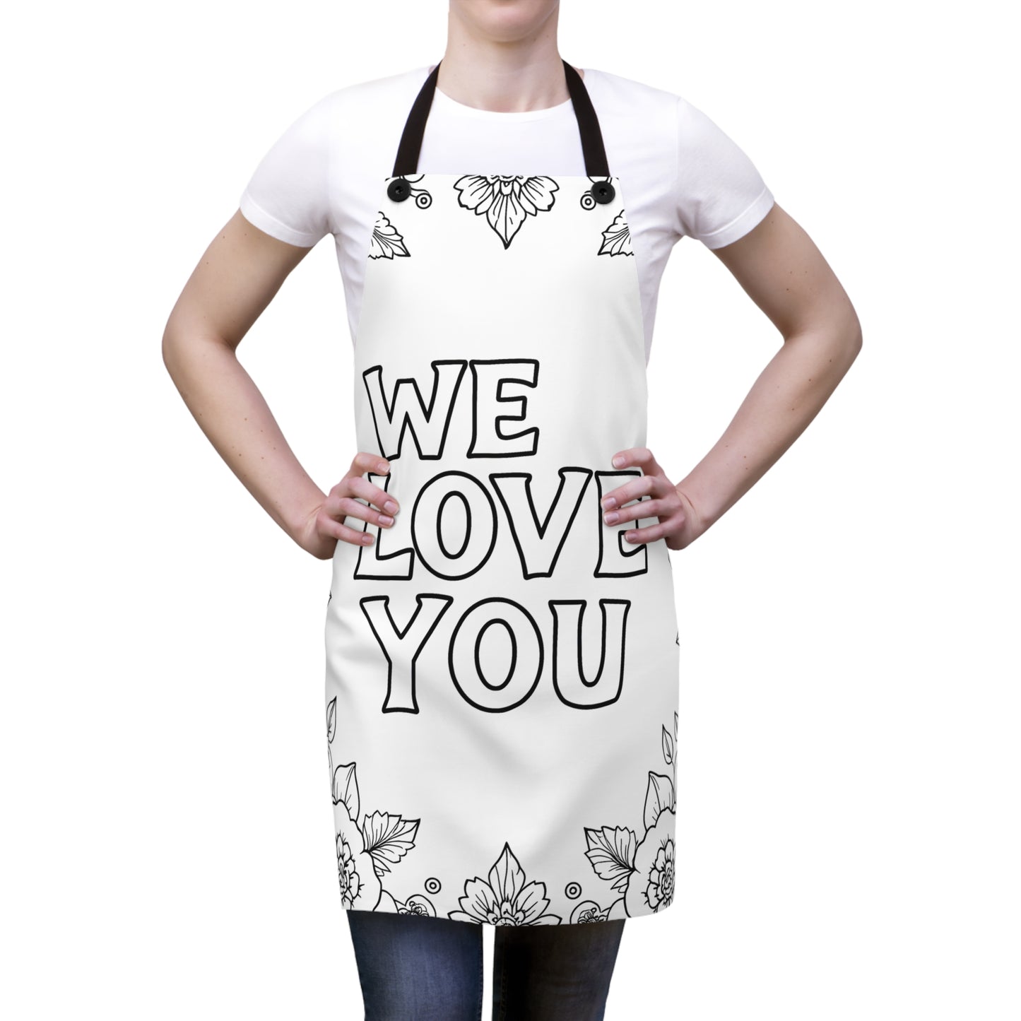 Apron Coloring Kit with 10 Fabric Markers - Love & Affection