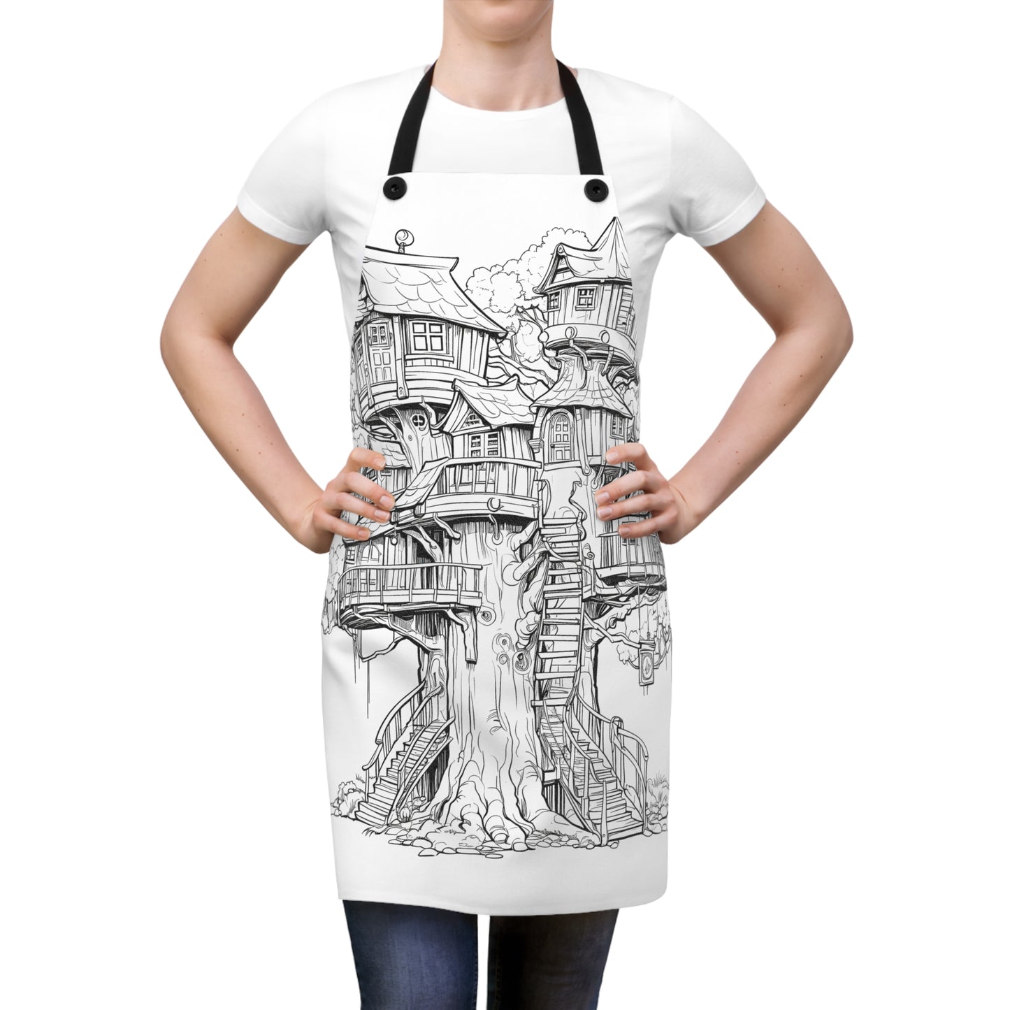 Apron Coloring Kit with 10 Fabric Markers - Fantasy Treehouse