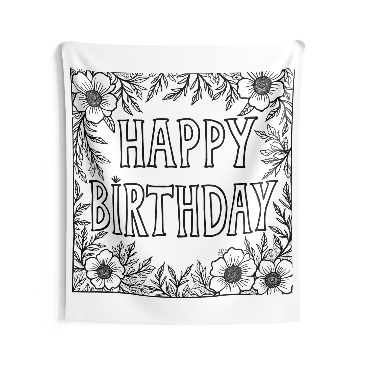 Indoor Wall Tapestries Coloring Kit with 10 Fabric Markers - Birthday