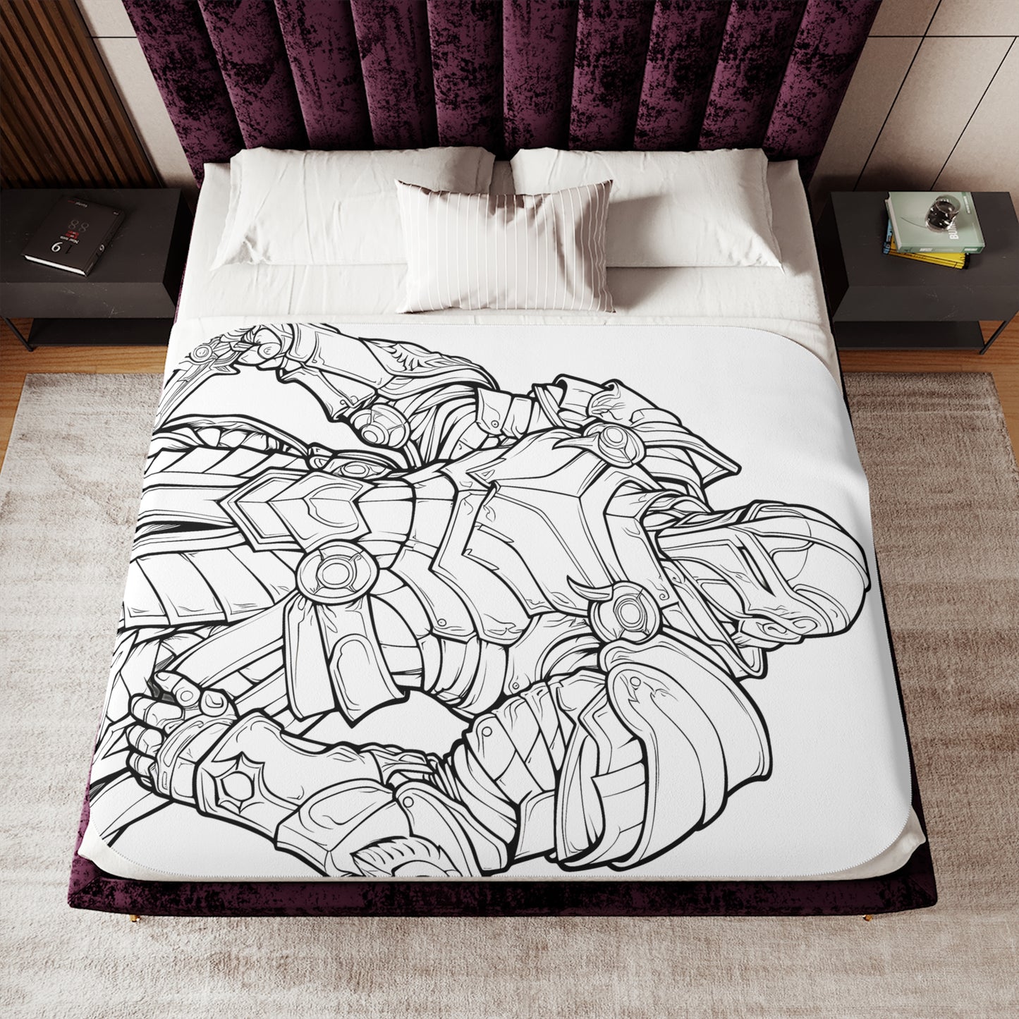 Blanket Coloring Kit with 10 Fabric Markers - Armored Knight