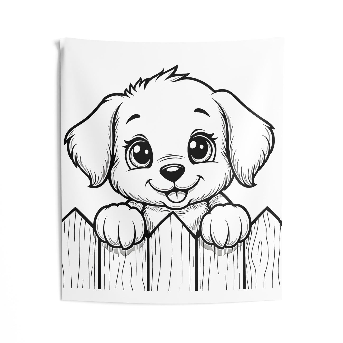 Indoor Wall Tapestries Coloring Kit with 10 Fabric Markers - Puppy