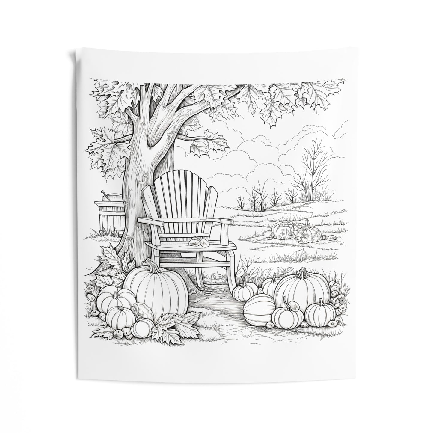 Indoor Wall Tapestries Coloring Kit with 10 Fabric Markers - Pumpkins