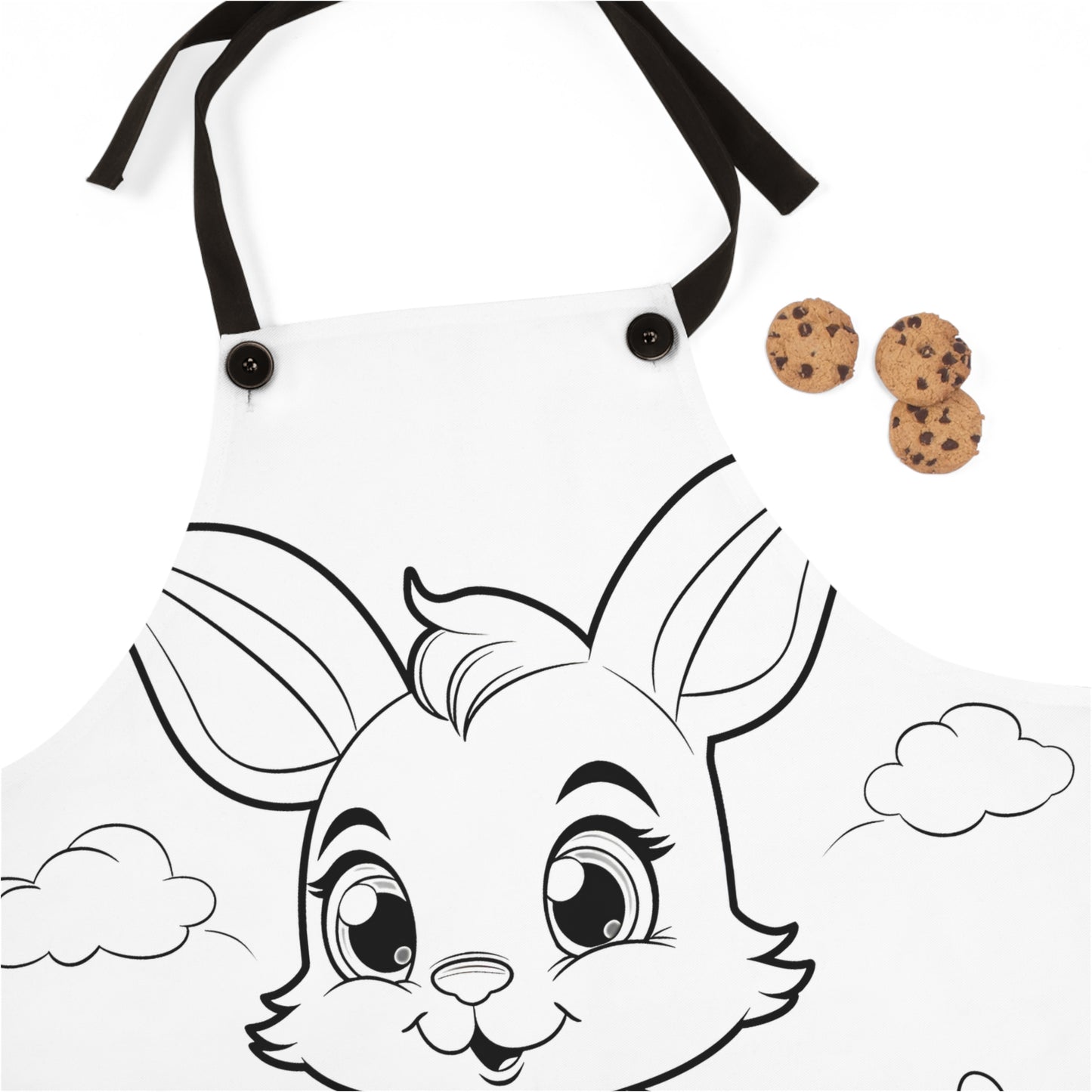 Apron Coloring Kit with 10 Fabric Markers - Cute Bunny