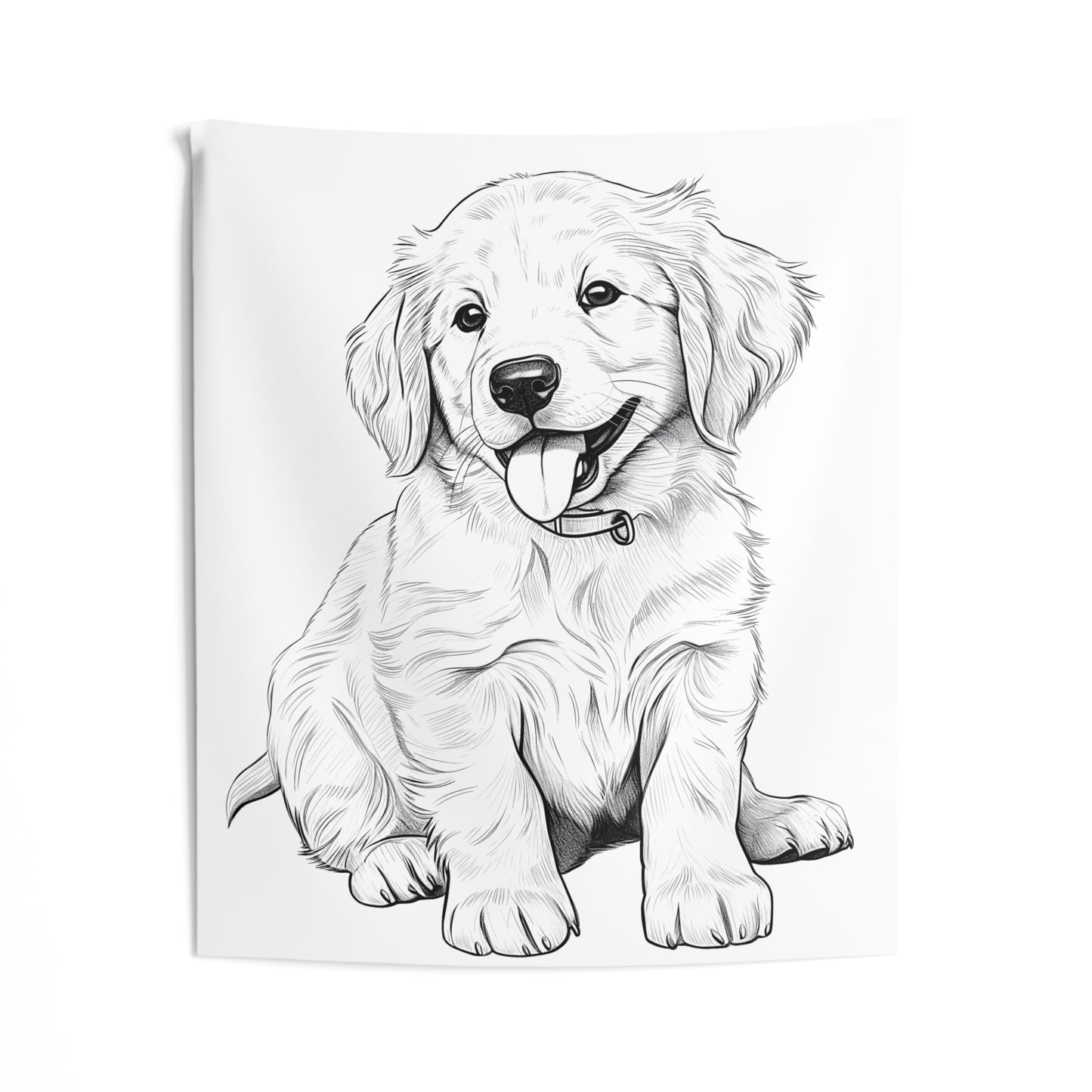 Indoor Wall Tapestries Coloring Kit with 10 Fabric Markers - Puppy