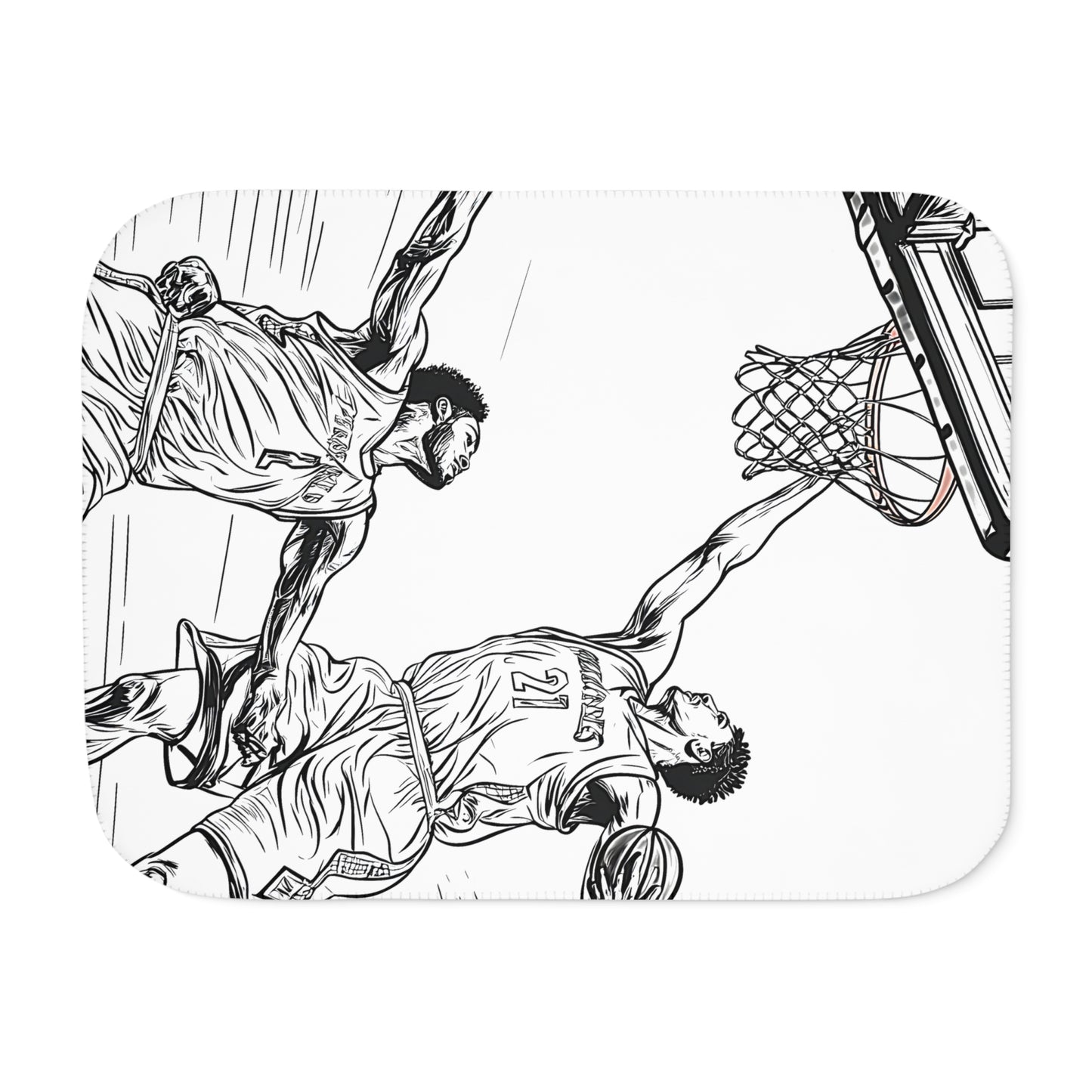 Blanket Coloring Kit with 10 Fabric Markers - Basketball Game