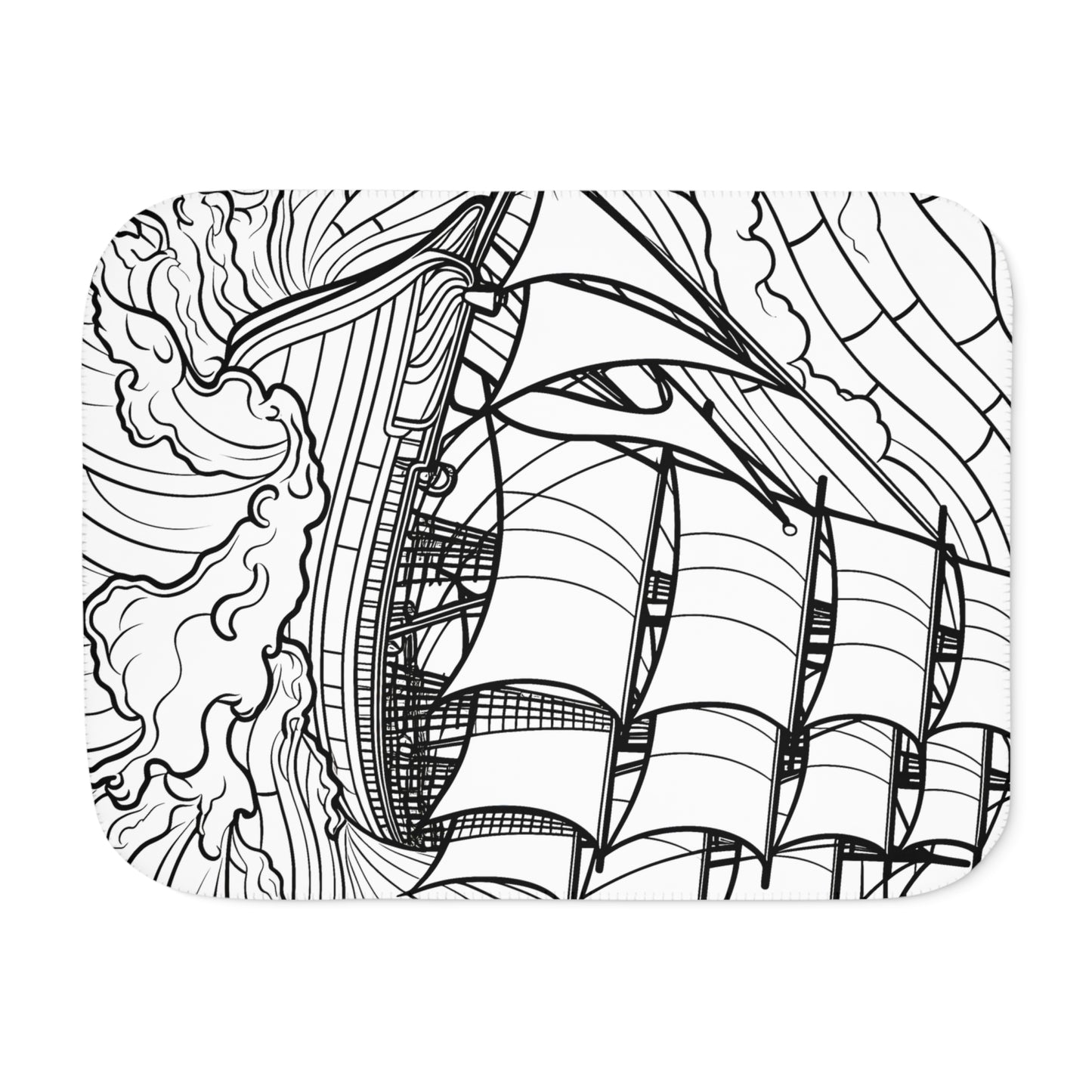 Blanket Coloring Kit with 10 Fabric Markers - Sailing Ship