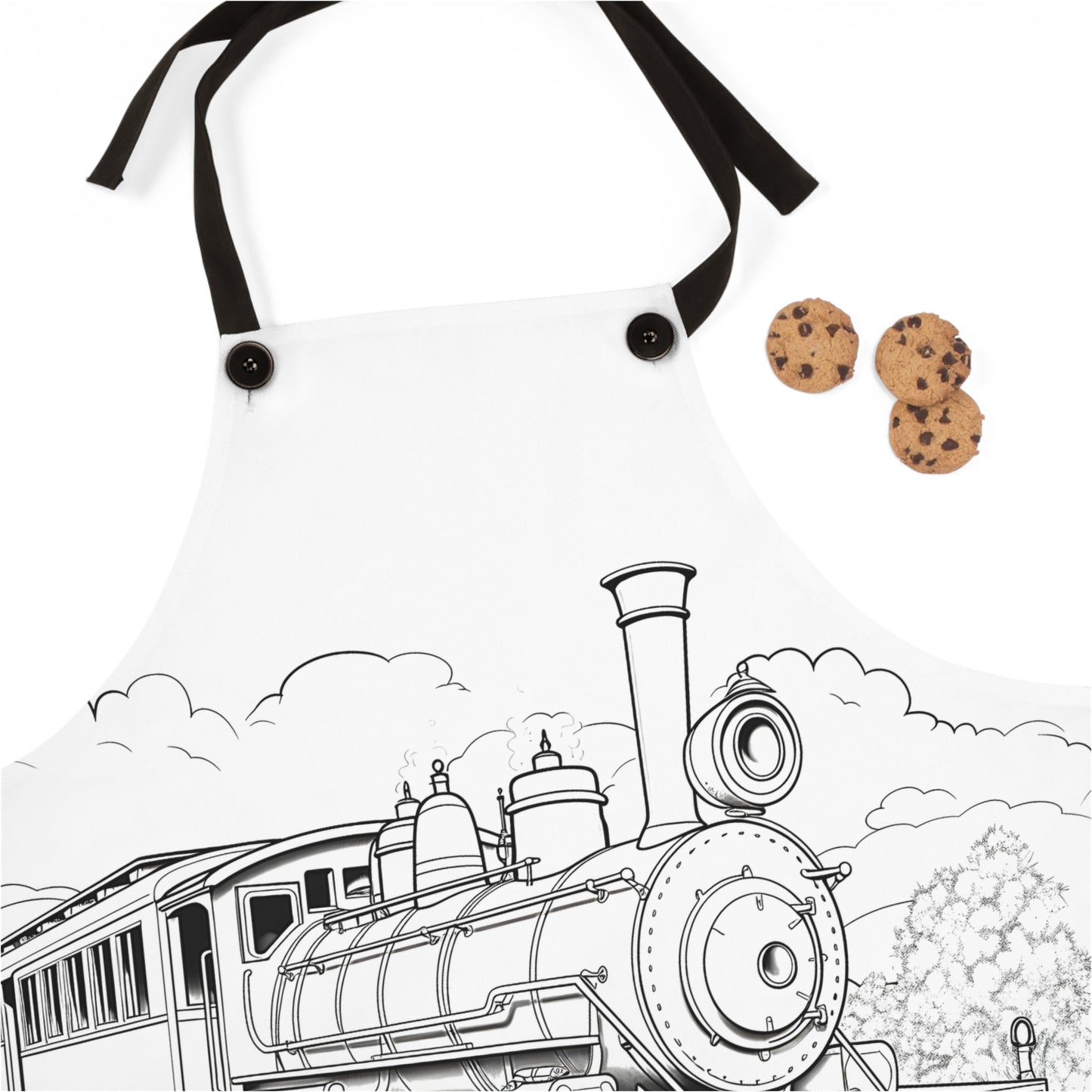 Apron Coloring Kit with 10 Fabric Markers - Steam Locomotive