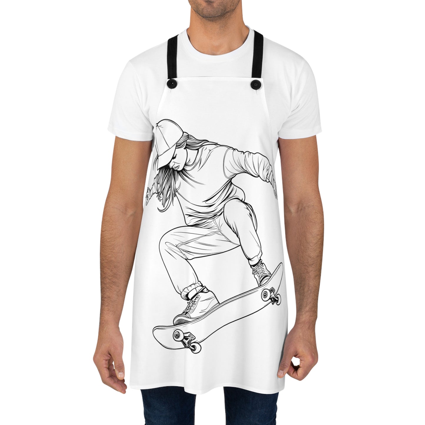 Apron Coloring Kit with 10 Fabric Markers - Skateboarding