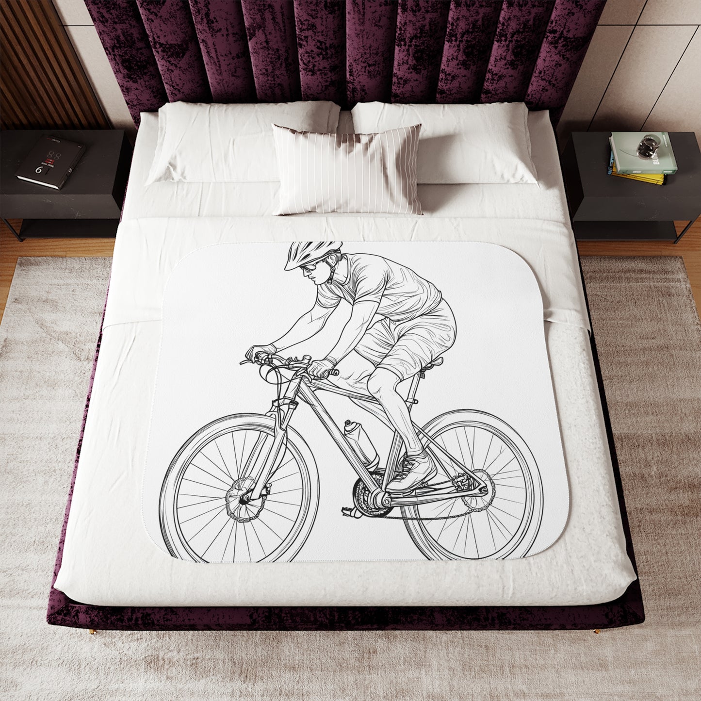 Blanket Coloring Kit with 10 Fabric Markers - Mountain Biking