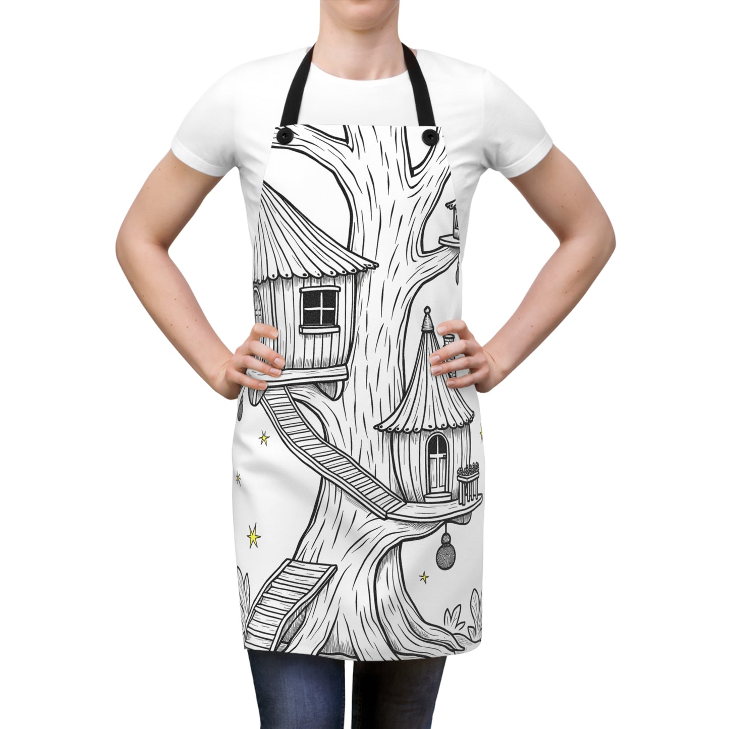 Apron Coloring Kit with 10 Fabric Markers - Fantasy Tree House