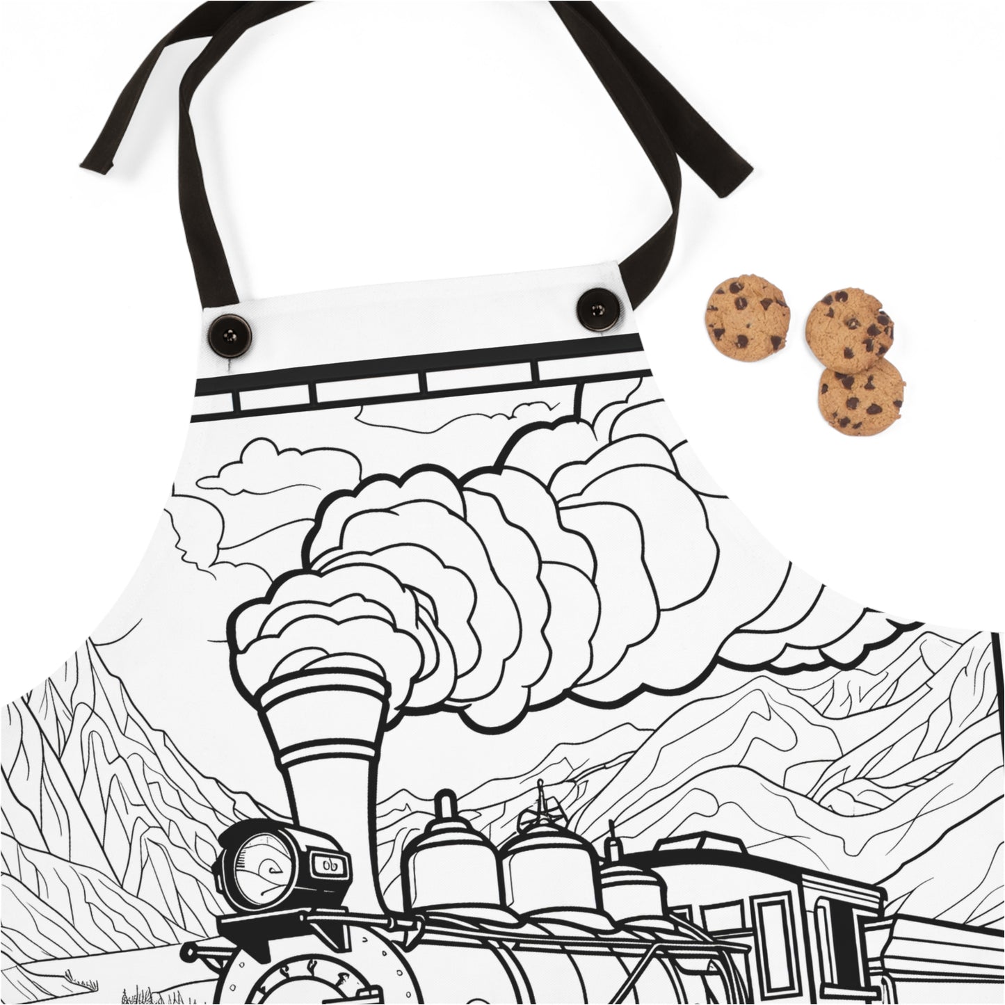 Apron Coloring Kit with 10 Fabric Markers - Steam Train