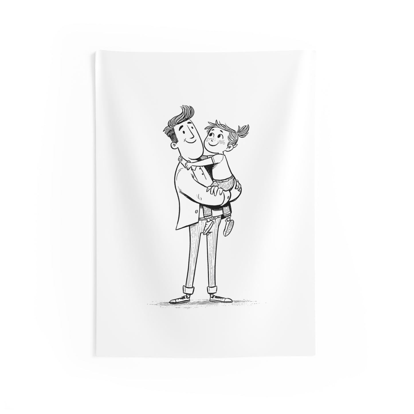 Indoor Wall Tapestries Coloring Kit with 10 Fabric Markers - Father and Daughter