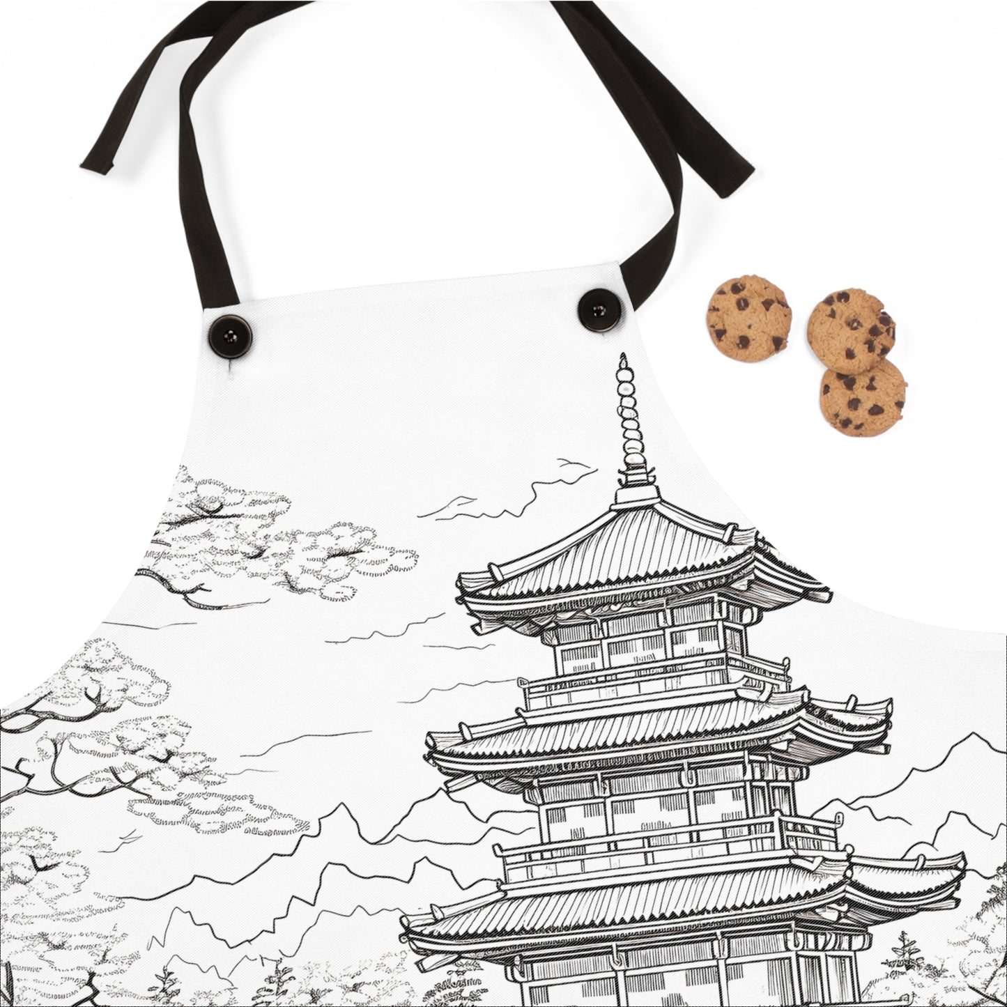 Apron Coloring Kit with 10 Fabric Markers - Traditional Pagoda