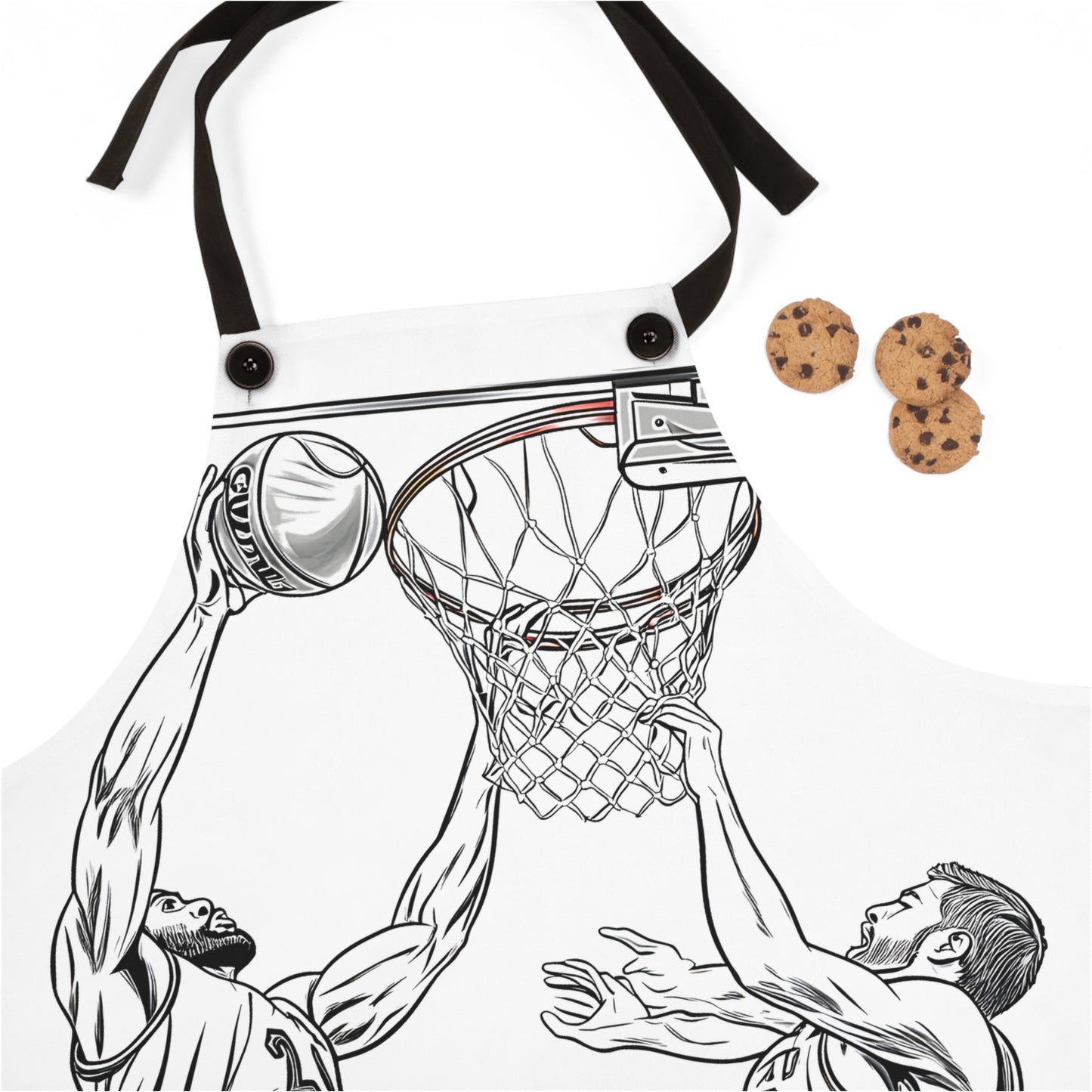 Apron Coloring Kit with 10 Fabric Markers - Basketball Players