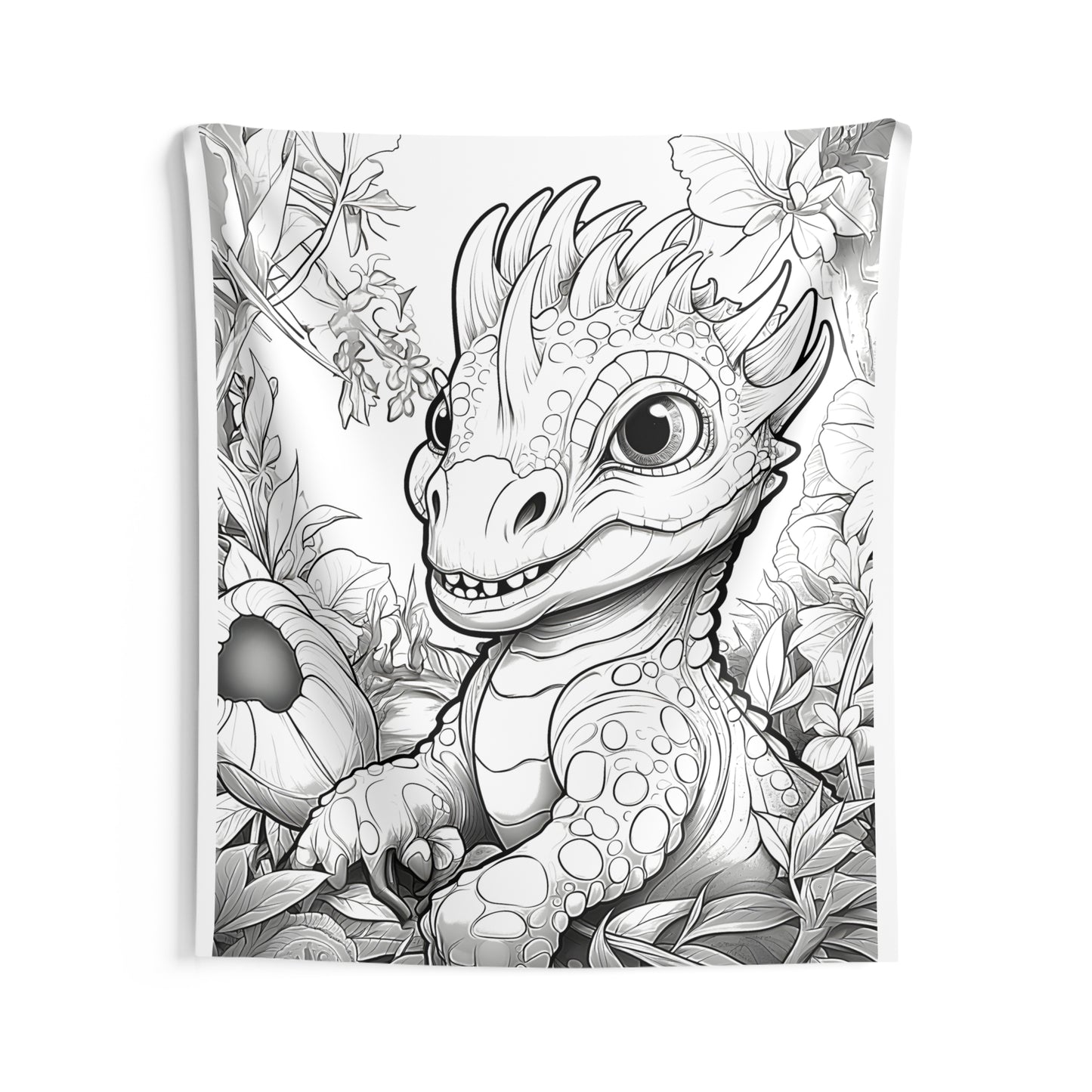 Indoor Wall Tapestries Coloring Kit with 10 Fabric Markers - Baby Dinosaur