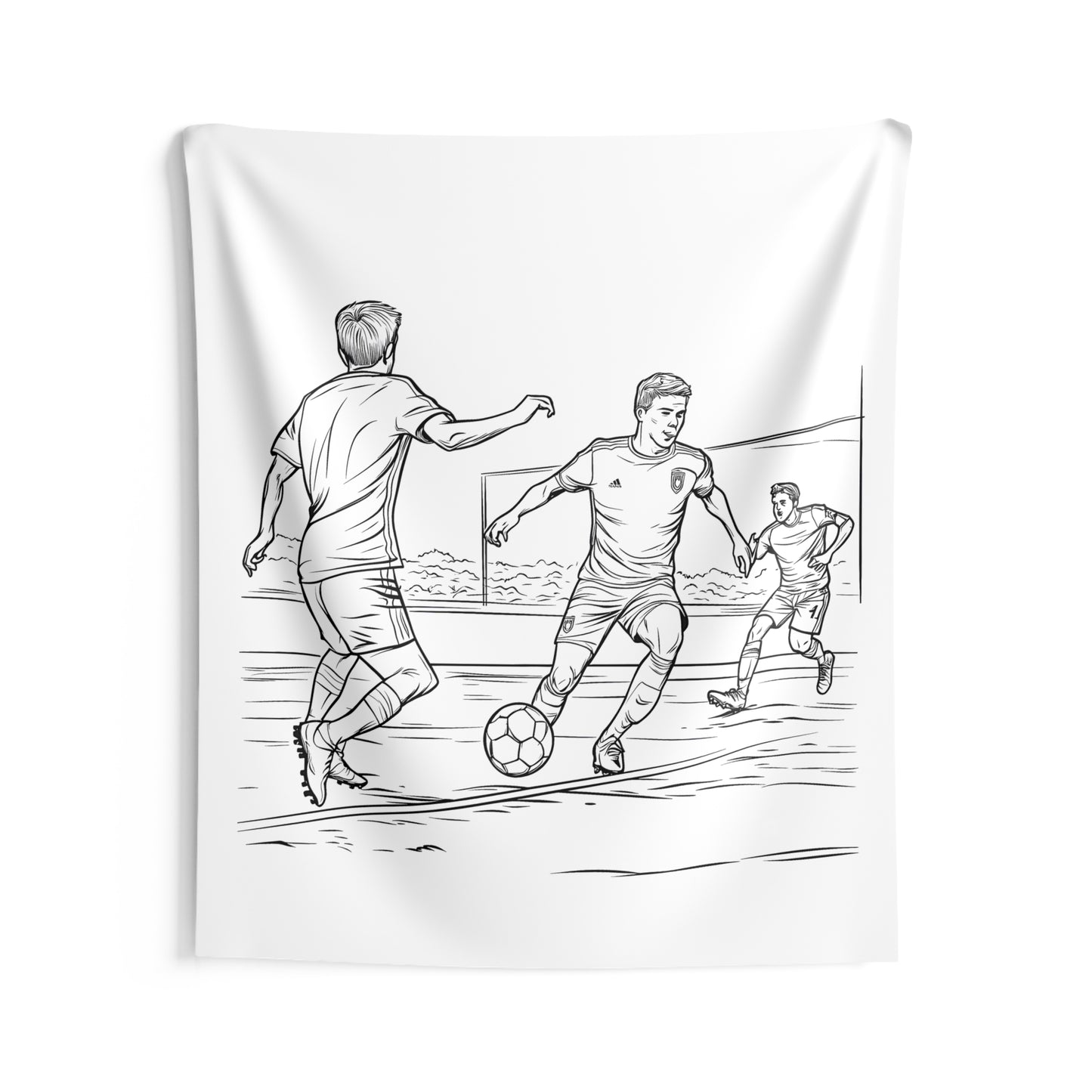 Indoor Wall Tapestries Coloring Kit with 10 Fabric Markers - Soccer Match