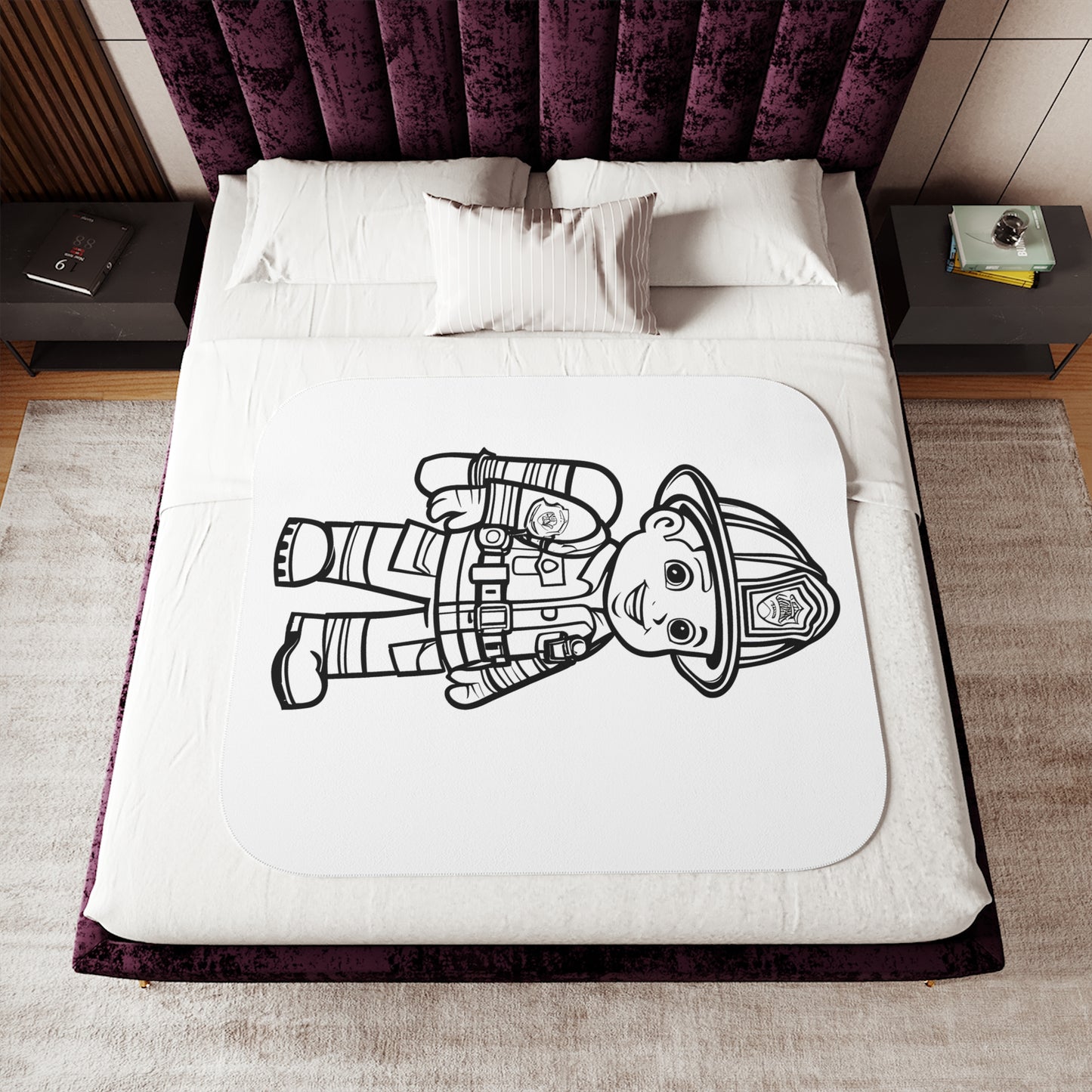 Blanket Coloring Kit with 10 Fabric Markers - Firefighter