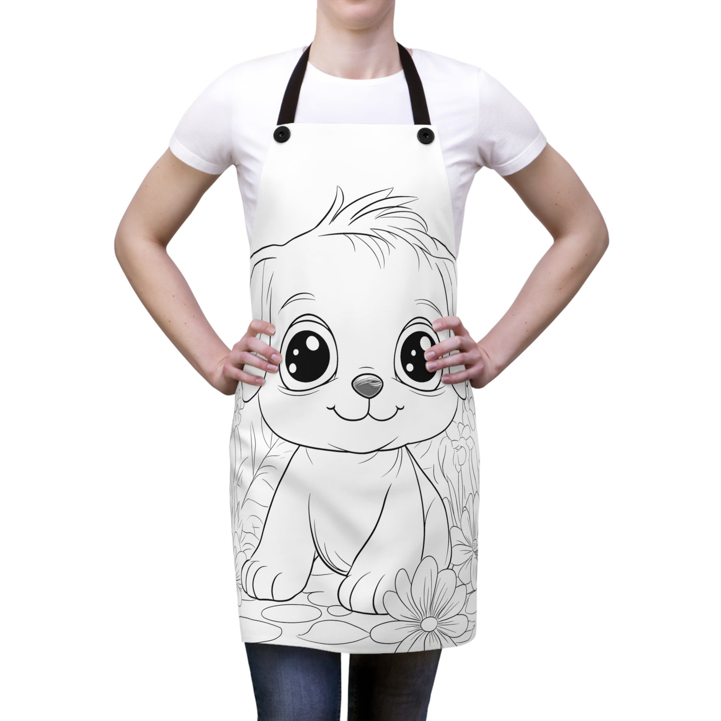 Apron Coloring Kit with 10 Fabric Markers - Cute Puppy