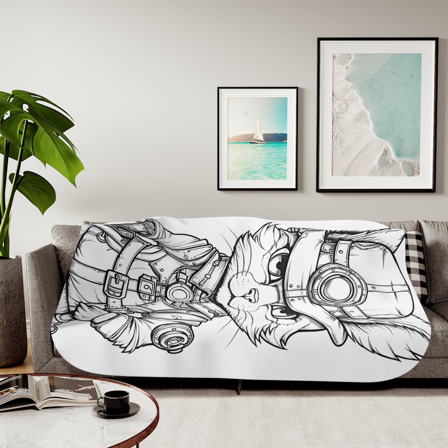 Blanket Coloring Kit with 10 Fabric Markers - Adventurer Cat