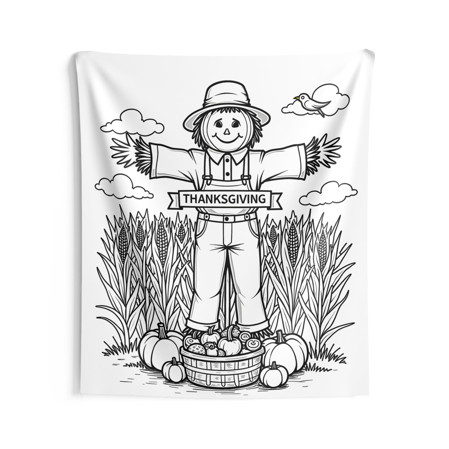 Indoor Wall Tapestries Coloring Kit with 10 Fabric Markers - Thanksgiving