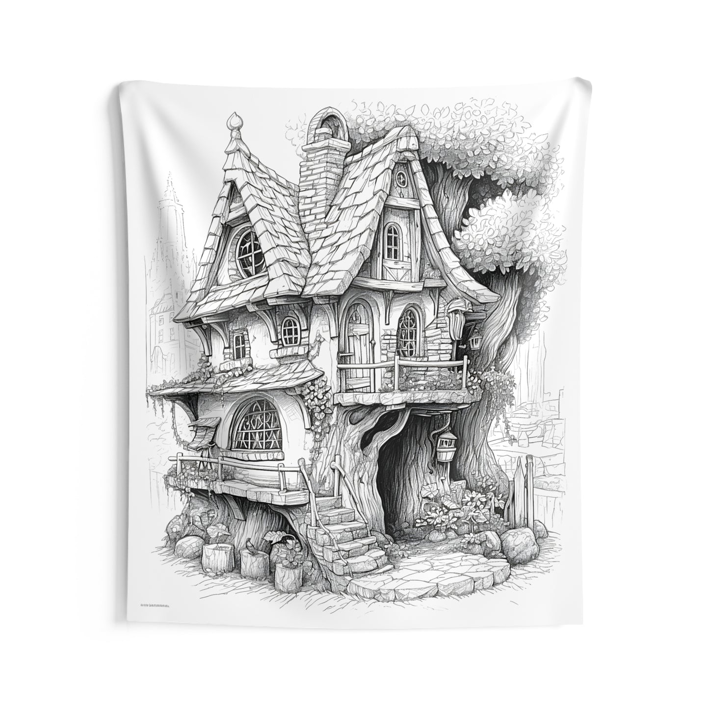 Indoor Wall Tapestries Coloring Kit with 10 Fabric Markers - Treehouse