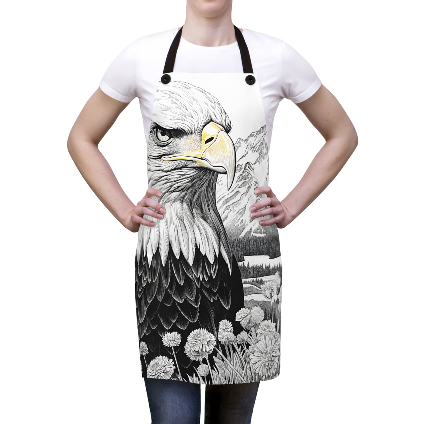 Apron Coloring Kit with 10 Fabric Markers - Bald Eagle