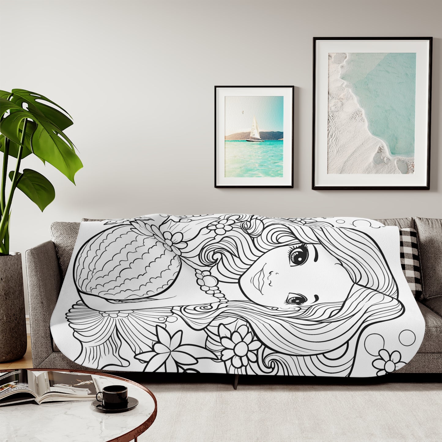 Blanket Coloring Kit with 10 Fabric Markers - Beautiful Mermaid