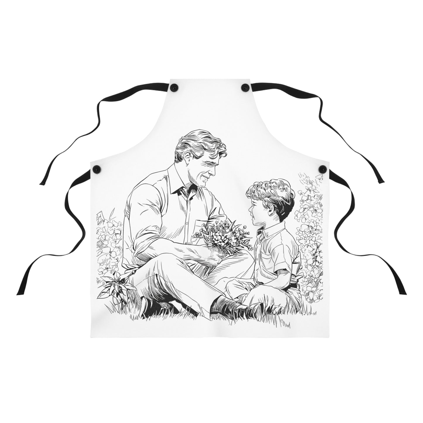 Apron Coloring Kit with 10 Fabric Markers - Father and Son