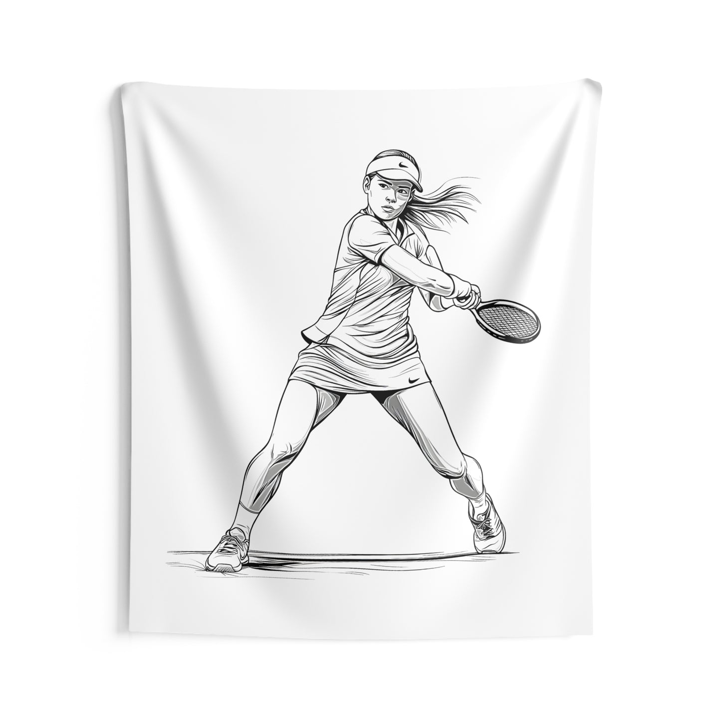 Indoor Wall Tapestries Coloring Kit with 10 Fabric Markers - Tennis