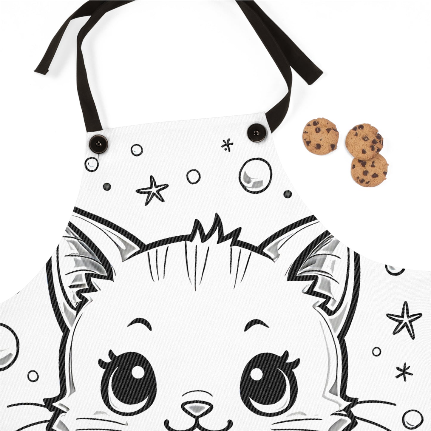 Apron Coloring Kit with 10 Fabric Markers - Cute Cat