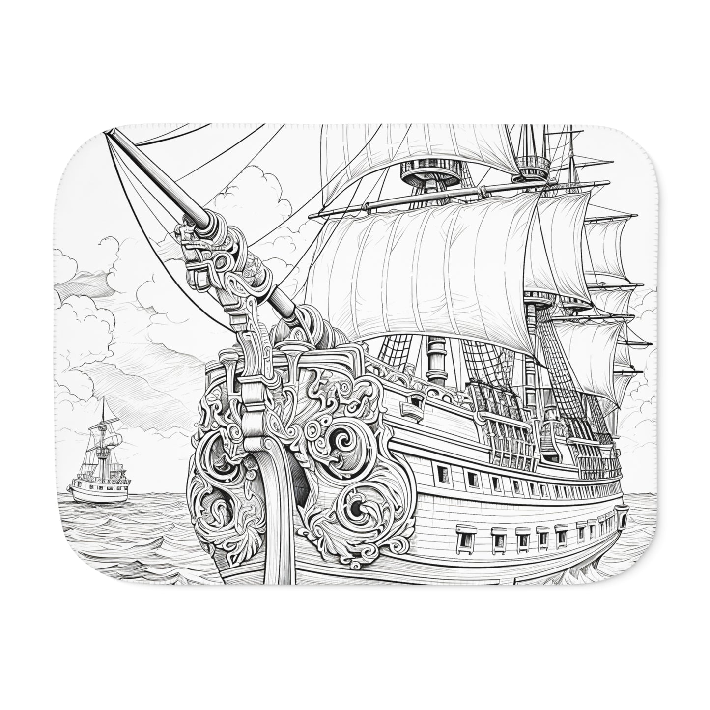 Blanket Coloring Kit with 10 Fabric Markers - Sailing Ships